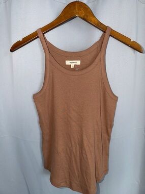 Madewell Mauve-Brown Ribbed Tank Top NWOT Anthropologie Size L